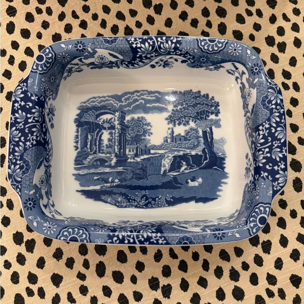 Spode Blue Italian Rectangular Baker 12 in 1816